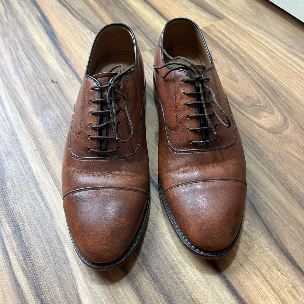 Johnston & Murphy Dress Oxford Shoes Mens Cap Toe Lace-Up Leather Brown 8.5